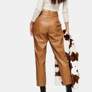 Topshop faux leather cropped pants NWT size 14